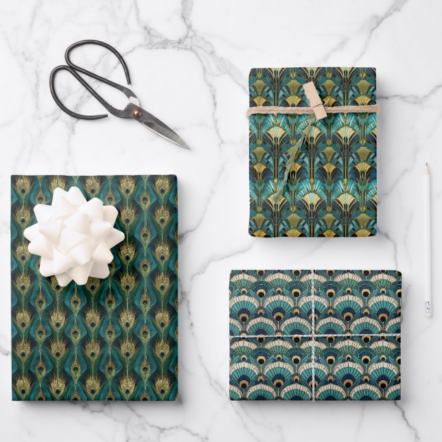 Art-Deco-Auswahl Geschenkpapier Set (Vorderseite)