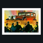 Art Deco Automobile Illustration Poster<br><div class="desc">Vintage Art Deco Automobile Werbung Illustration in lebhaften Farben.</div>
