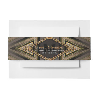 Art Deco Aztec Earth Belly Bands Einladungsbanderole