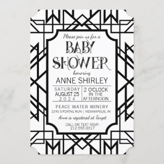 Art Deco Baby Shower Einladung 1920er Gatsby