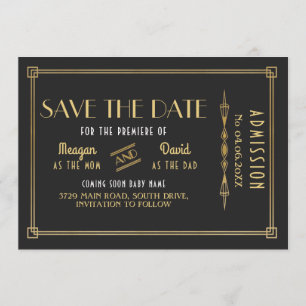 Art-Deco-Babydusche Gatsby der 1920er Jahre Save t The Date