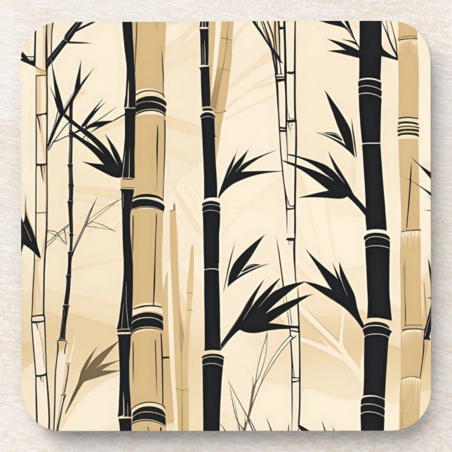 Art Deco Bamboo Untersetzer Set (Vorderseite)