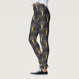 Art Deco Bat Muster Leggings