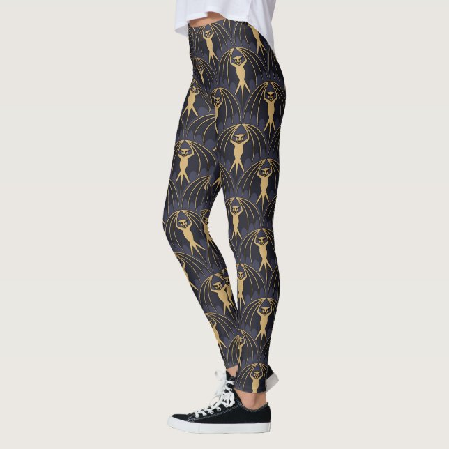 Art Deco Bat Muster Leggings (Links)