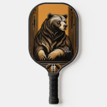 Art Deco Bear Personalisiert Pickleball Paddel