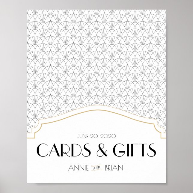 Art Déco Begrüßungskarten und Geschenke Hochzeit Poster (Vorne)