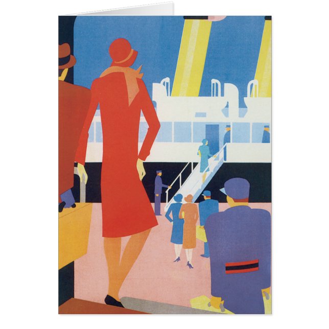Art Deco Belgisches Ferry Poster (Vorne)