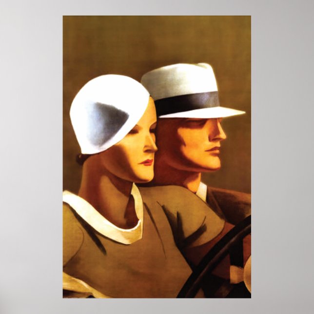 Art Déco Belle Conduite Couple (Devant)