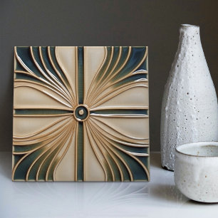 Art Deco Belle Epoque mit mittelzentraler Blumensy Fliese