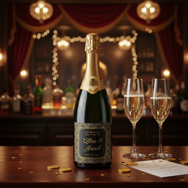 Art Deco bestickter Hochzeits-Champagner  (Von Creator hochgeladen)