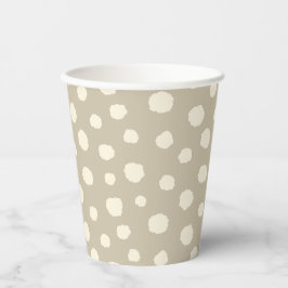 Art Deco Bi-Flugzeug Wolken - Creme khaki polka Pu Pappbecher