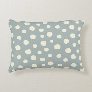 Art Deco Bi-Flugzeug Wolken - cremeblaue Polka Pun Dekokissen