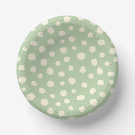 Art Deco Bi-Flugzeug Wolken - cremegrüne Polka Pun Pappteller
