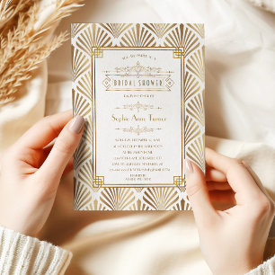 Art Deco Black 1920er Brautparty Einladung