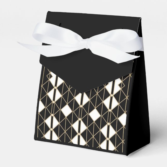Art Deco Black and Gold Geometric luxury Geschenkschachtel (Vorderseite)