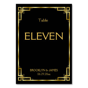 Art Deco Black and Gold Hochzeiten Tischnummern