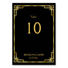 Art Deco Black and Gold Hochzeiten Tischnummern