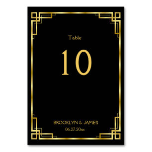 Art Deco Black and Gold Hochzeiten Tischnummern