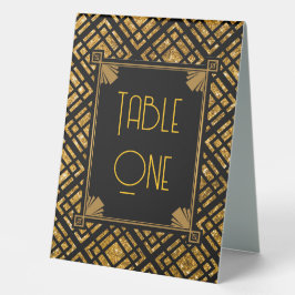Art Deco Black and Gold Hochzeiten Tischnummern Tischaufsteller