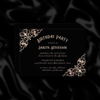 Art Deco | Black Copper Nouveau Party Einladung
