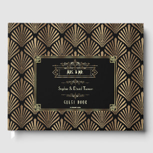 Art Deco Black Gatsby 1920er Hochzeit Gästebuch