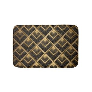 Art Deco Black Gold: Geometrisch Badematte