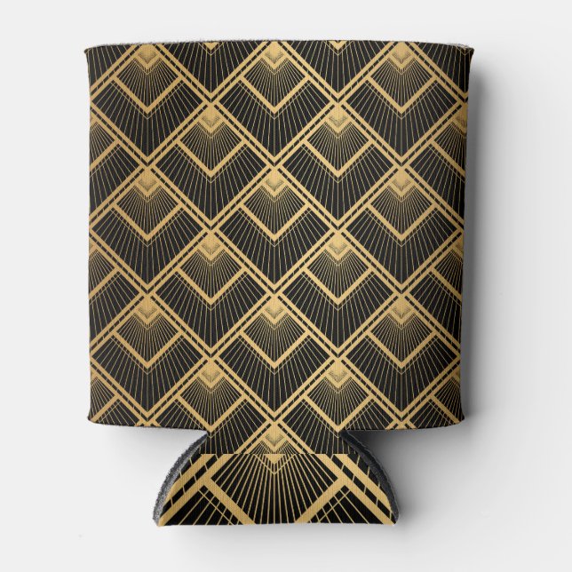 Art Deco Black Gold: Geometrisch Dosenkühler (Vorderseite)