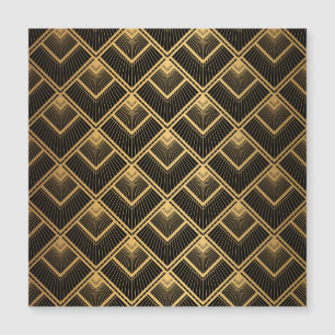 Art Deco Black Gold: Geometrisch Magnetkarte
