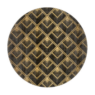 Art Deco Black Gold: Geometrisch Schneidebrett