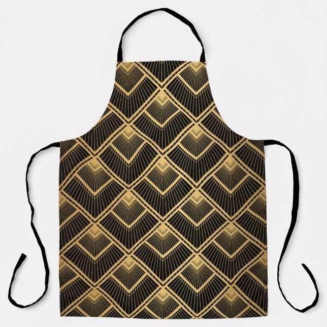 Art Deco Black Gold: Geometrisch Schürze (Vorderseite)