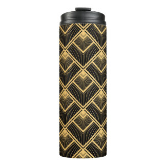 Art Deco Black Gold: Geometrisch Thermosbecher