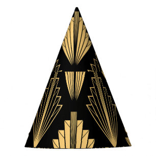 Art Deco Black Gold: Nahtlos Partyhütchen