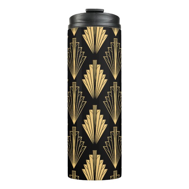 Art Deco Black Gold: Nahtlos Thermosbecher (Vorderseite)