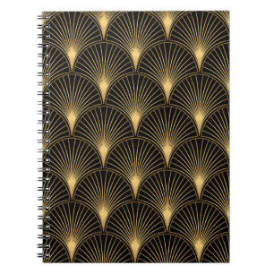 Art Deco Black Gold: Nahtloser Luxus Notizblock