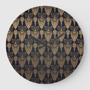 Art Deco Black Gold: Retro. Große Wanduhr