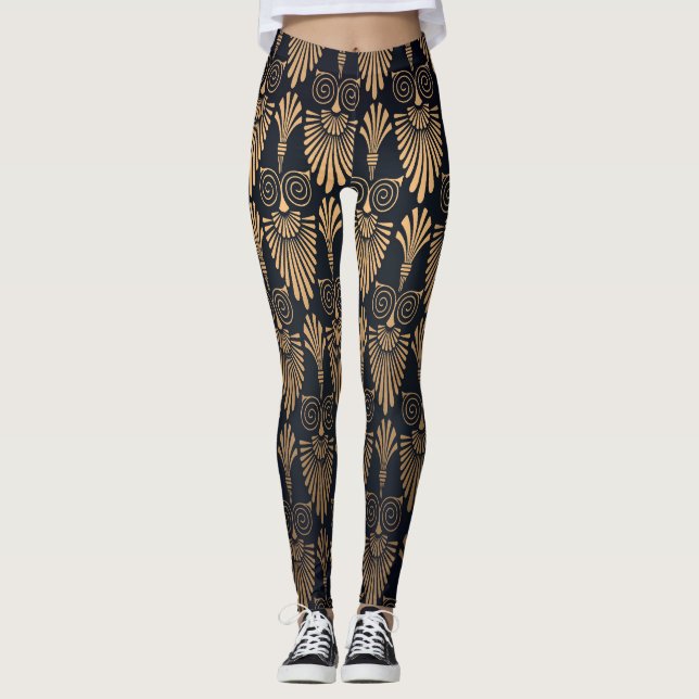 Art Deco Black Gold: Retro. Leggings (Vorderseite)