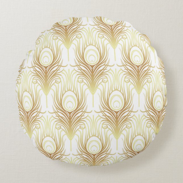 Art Deco Black Gold: Roaring in den 1920ern Rundes Kissen (Vorderseite)