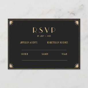 Art Deco Black Gold Wedding 20   UAWG QR-Code Begleitkarte