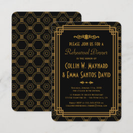 Art Deco Black Probe Einladung