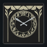 Art Deco Black Quadratische Wanduhr<br><div class="desc">Great Design. You will love it like others. Be free to use this design and to add your text. Follow für mich. Thank you. Have hat Tag.</div>