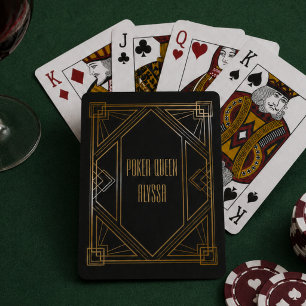 Art Deco Black und Gold Spielkarten