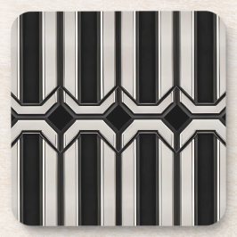 Art Deco Black und Silver Untersetzer Set