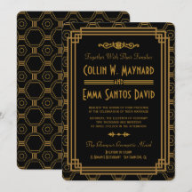 Art Deco Black Wedding Einladungen