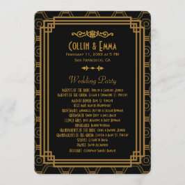 Art Deco Black Wedding Programme
