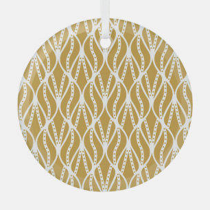 Art Deco Blätter, klassisches nahtloses Muster. Ornament Aus Glas