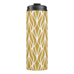 Art Deco Blätter, klassisches nahtloses Muster. Thermosbecher