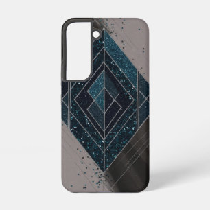 Art Deco Blau Glitter Geometrisch Samsung Galaxy Hülle