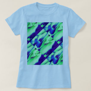 Art Deco Blue Creme Muster T-Shirt