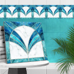 Art Deco Blue Marbella und Aquamarine Fliese<br><div class="desc">Art Deco Blue Marbella und Aquamarine</div>