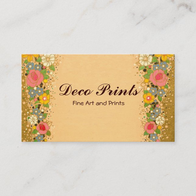 Art Deco Blume Business Cards Visitenkarte (Vorderseite)